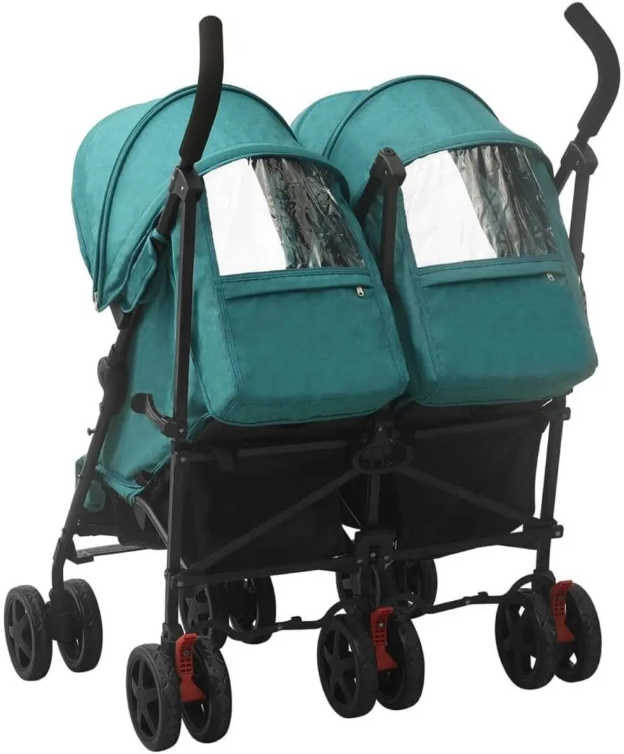 Carucior pentru gemeni VidaXL 10240 (Green/Black)