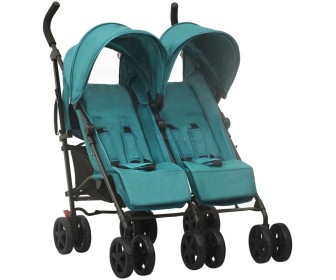 Carucior pentru gemeni VidaXL 10240 (Green/Black)