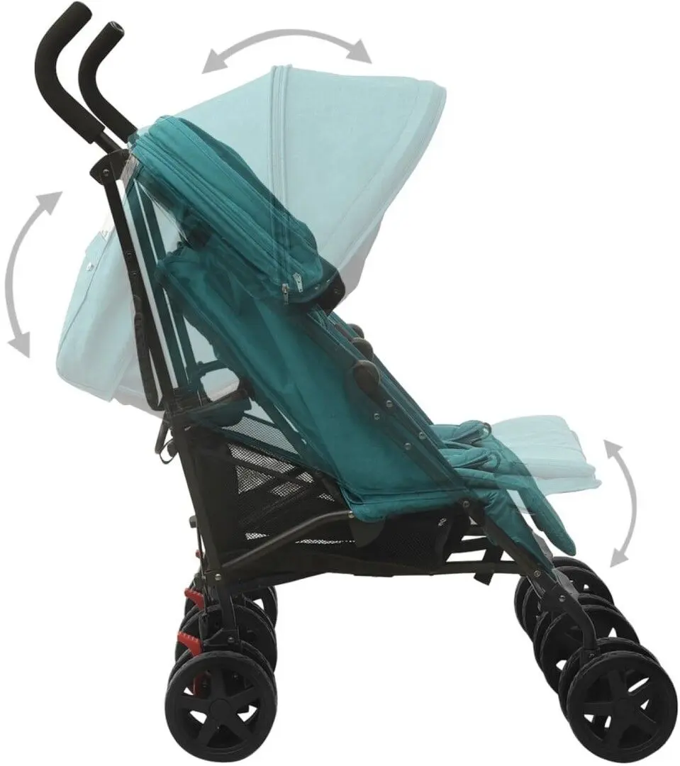 Carucior pentru gemeni VidaXL 10240 (Green/Black)