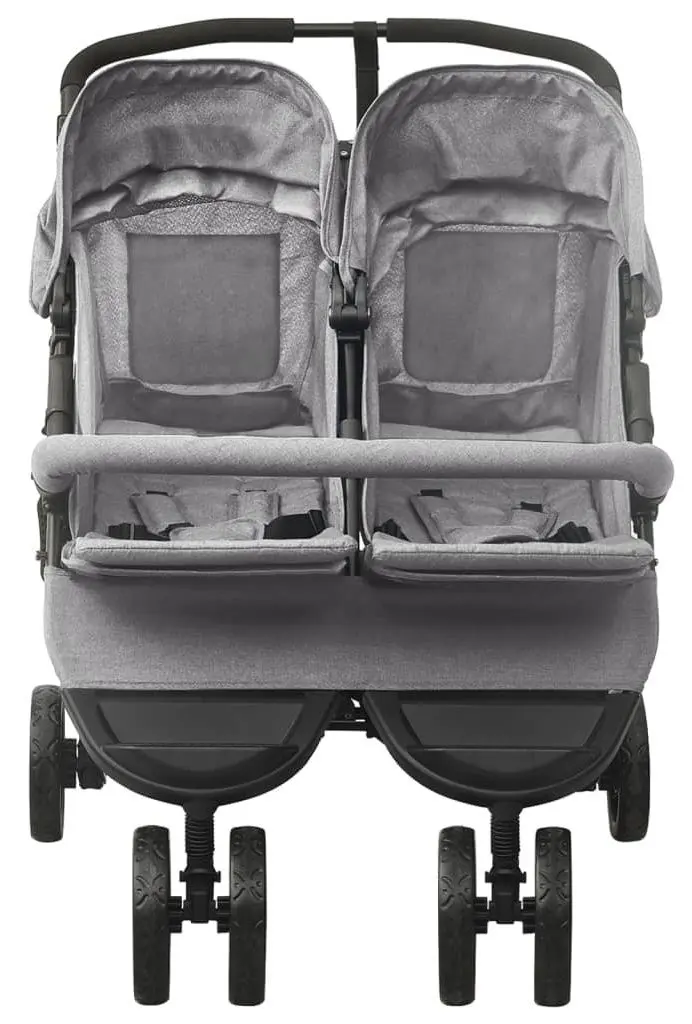 Коляска для двойни VidaXL 10241 (Light Grey)