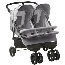 Коляска для двойни VidaXL 10241 (Light Grey)