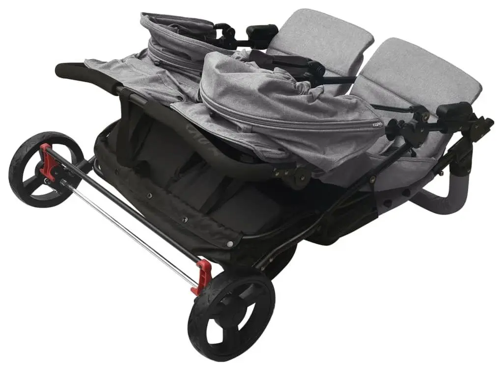 Коляска для двойни VidaXL 10241 (Light Grey)