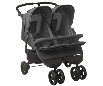 Carucior pentru gemeni VidaXL 10242 (Anthracite)