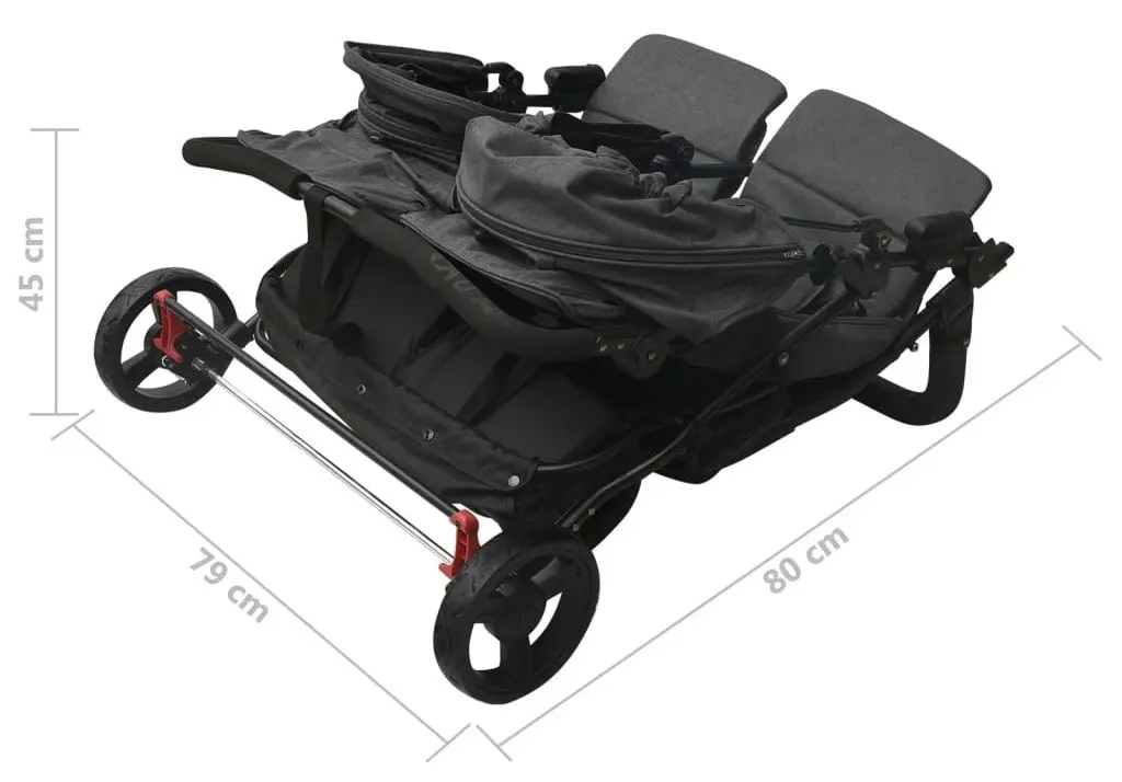 Carucior pentru gemeni VidaXL 10242 (Anthracite)