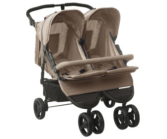 Carucior pentru gemeni VidaXL 10243 (Taupe Grey)