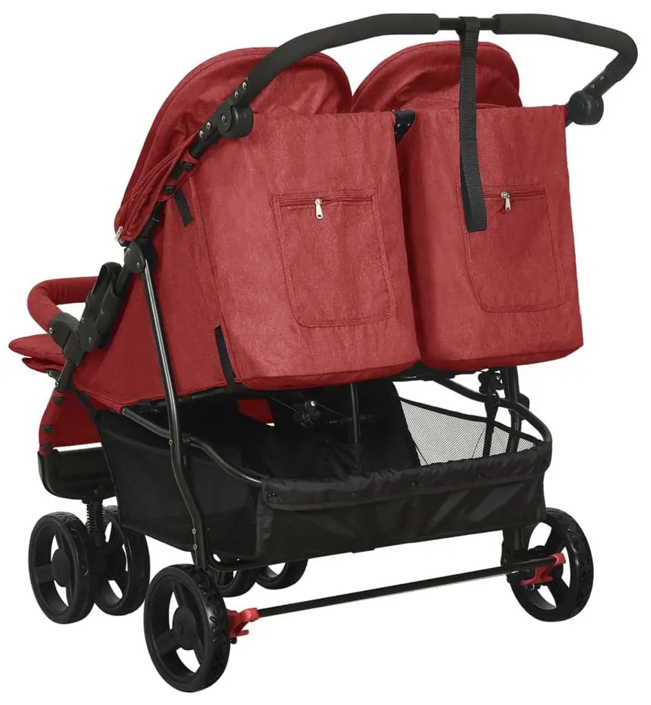 Carucior pentru gemeni VidaXL 10245 (Red)