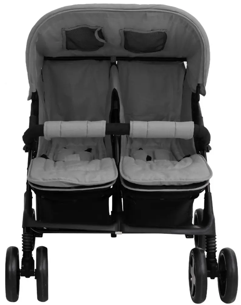 Коляска для двойни VidaXL 10341 (Light Grey/Black)