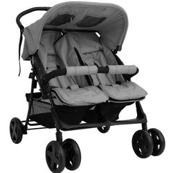 Carucior pentru gemeni VidaXL 10341 (Light Grey/Black)