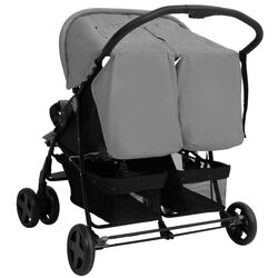 Коляска для двойни VidaXL 10341 (Light Grey/Black) Thumb