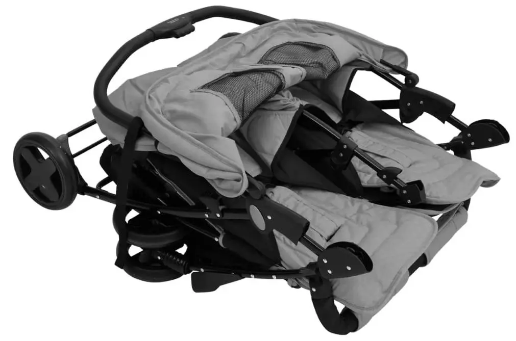 Коляска для двойни VidaXL 10341 (Light Grey/Black)