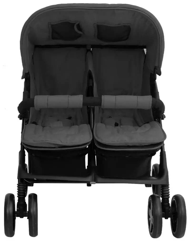 Carucior pentru gemeni VidaXL 10342 (Dark Grey/Black)