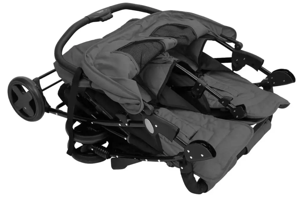Carucior pentru gemeni VidaXL 10342 (Dark Grey/Black)