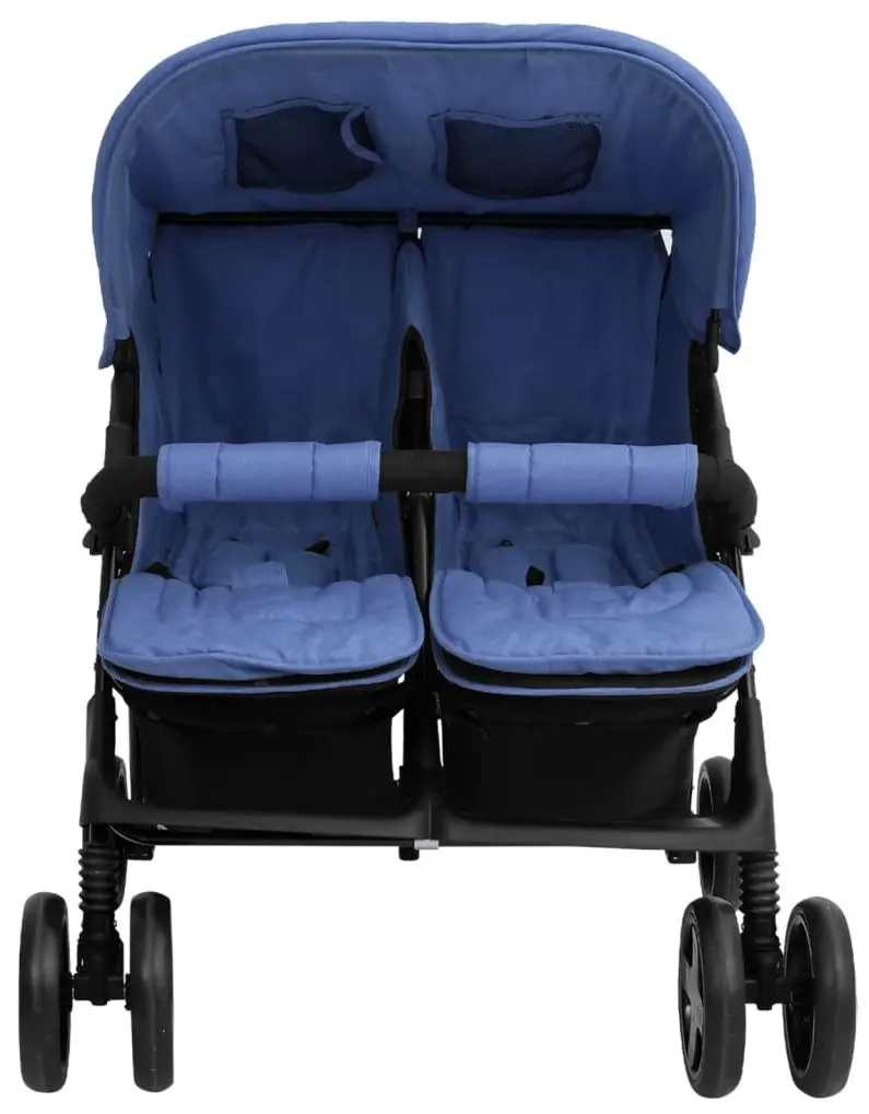 Carucior pentru gemeni VidaXL 10344 (Navy Blue)