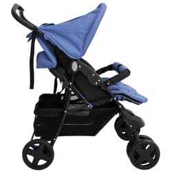 Carucior pentru gemeni VidaXL 10344 (Navy Blue) Thumb