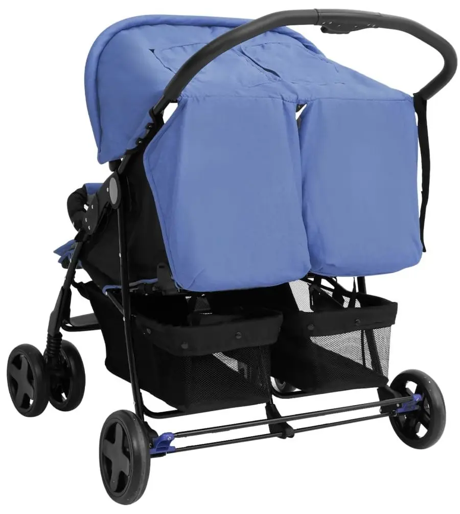 Carucior pentru gemeni VidaXL 10344 (Navy Blue)