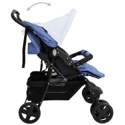 Carucior pentru gemeni VidaXL 10344 (Navy Blue) Thumb