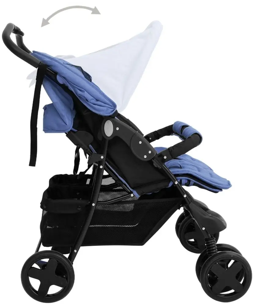 Carucior pentru gemeni VidaXL 10344 (Navy Blue)