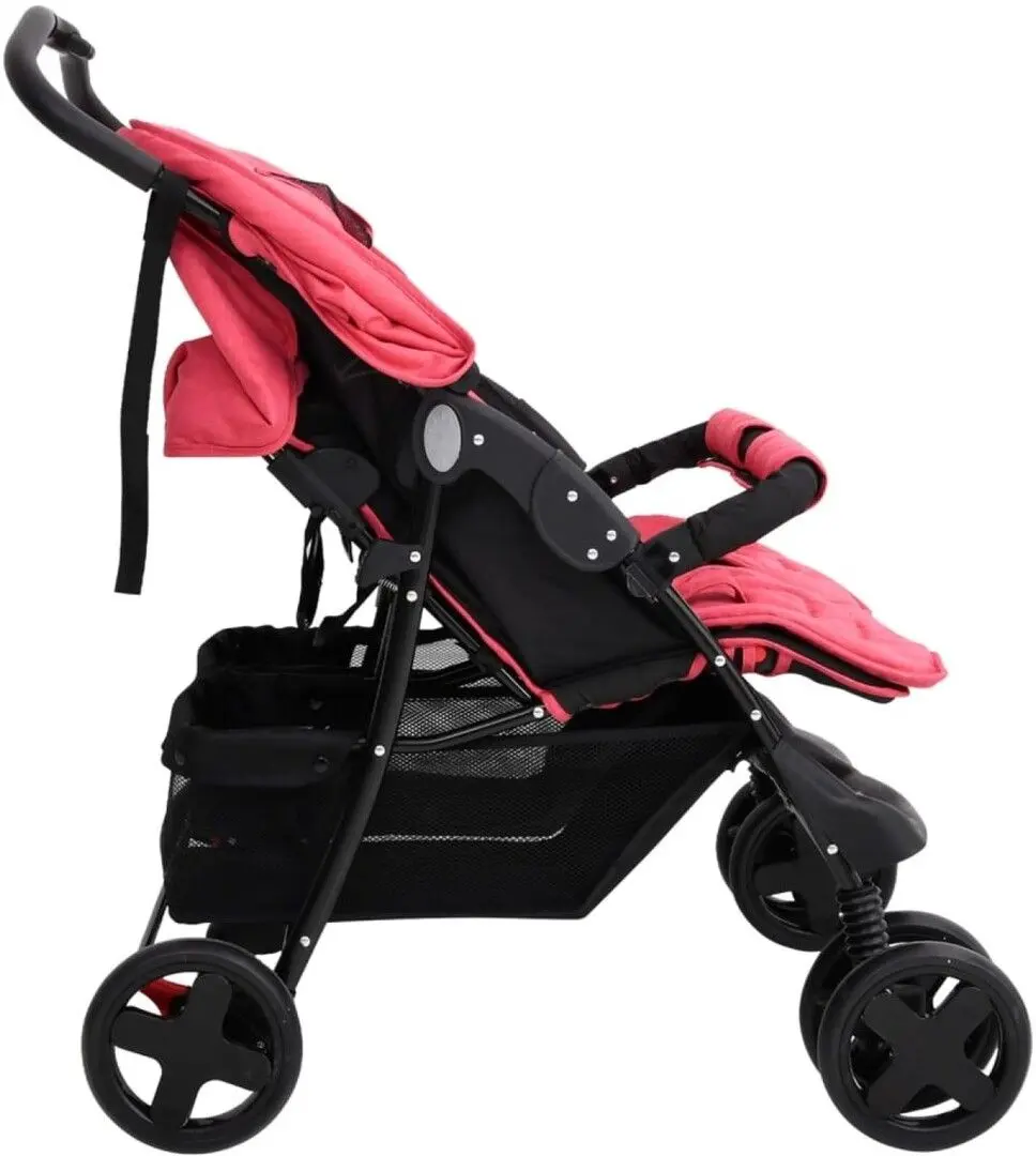 Carucior pentru gemeni VidaXL 10345 (Red/Black)