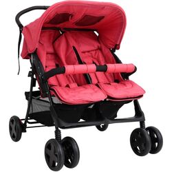 Carucior pentru gemeni VidaXL 10345 (Red/Black)