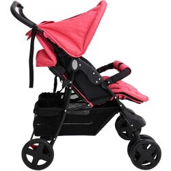 Carucior pentru gemeni VidaXL 10345 (Red/Black) Thumb