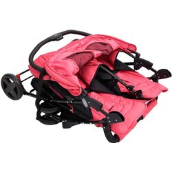 Carucior pentru gemeni VidaXL 10345 (Red/Black) Thumb