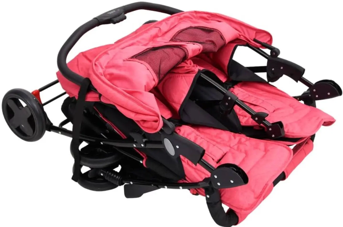 Carucior pentru gemeni VidaXL 10345 (Red/Black)