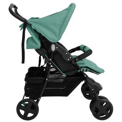 Коляска для двойни VidaXL 10346 (Green) Thumb