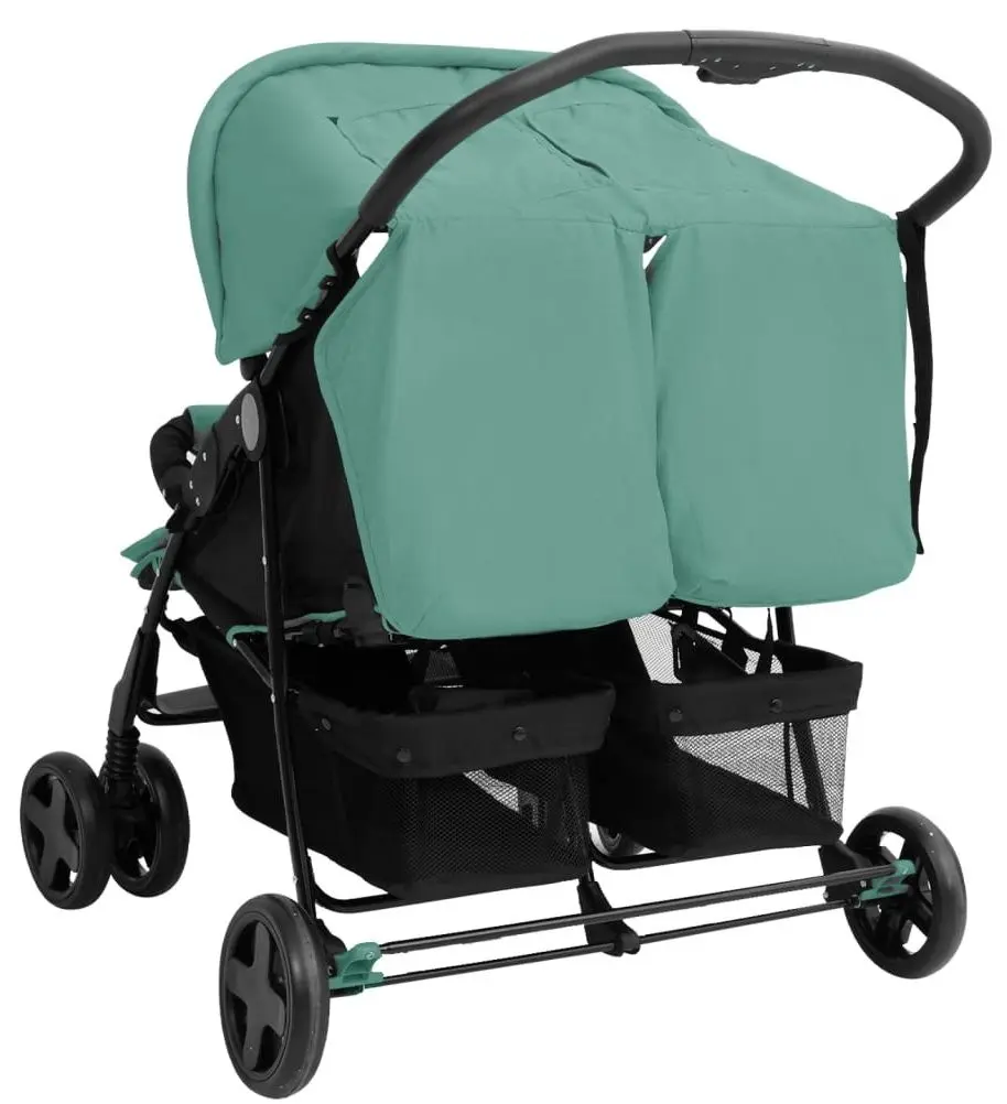 Коляска для двойни VidaXL 10346 (Green)