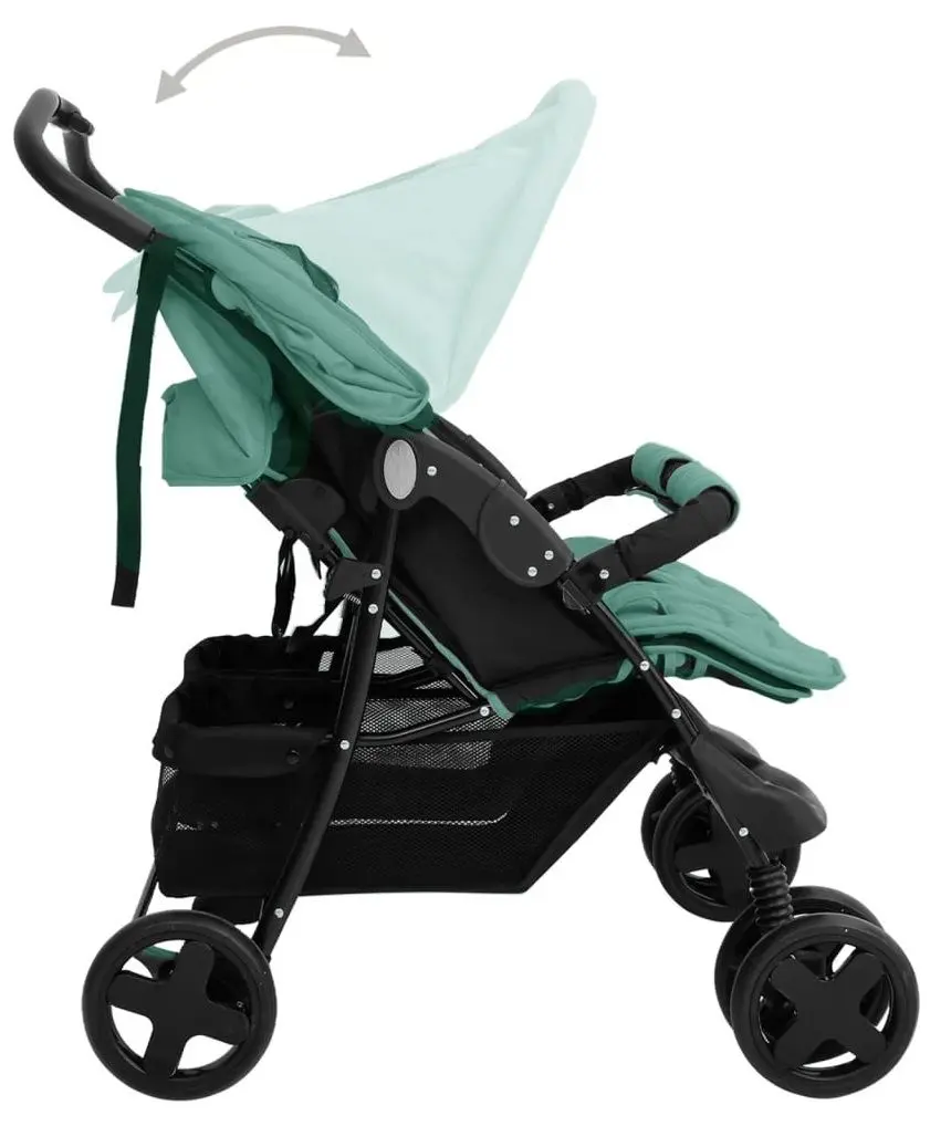 Коляска для двойни VidaXL 10346 (Green)