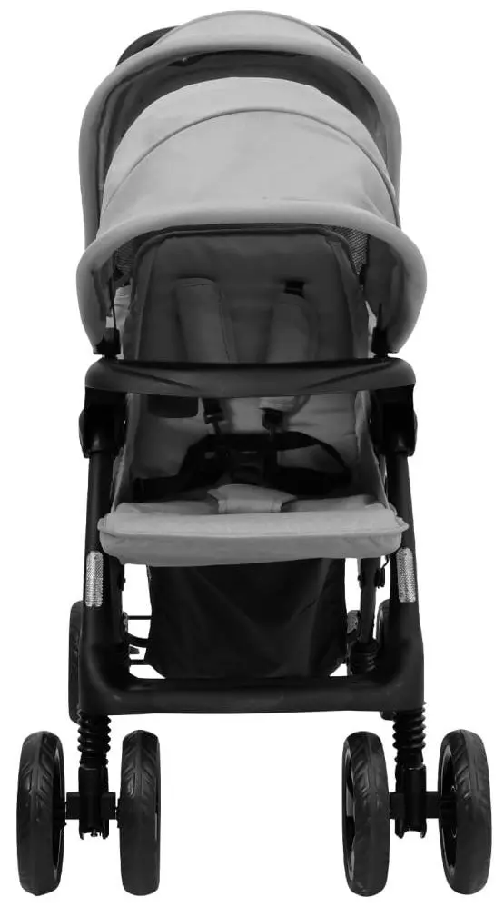 Carucior pentru gemeni VidaXL 10347 (Light Grey/Black)