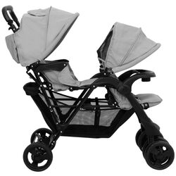 Carucior pentru gemeni VidaXL 10347 (Light Grey/Black) Thumb