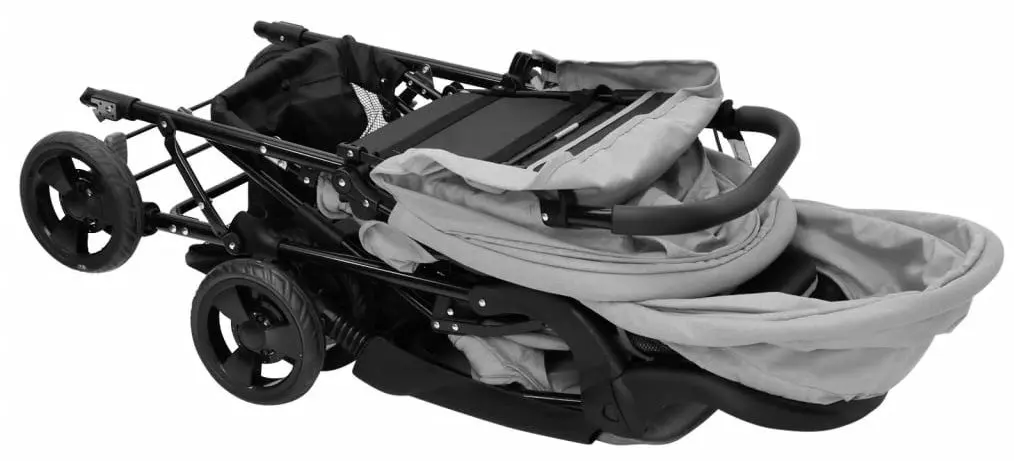 Carucior pentru gemeni VidaXL 10347 (Light Grey/Black)