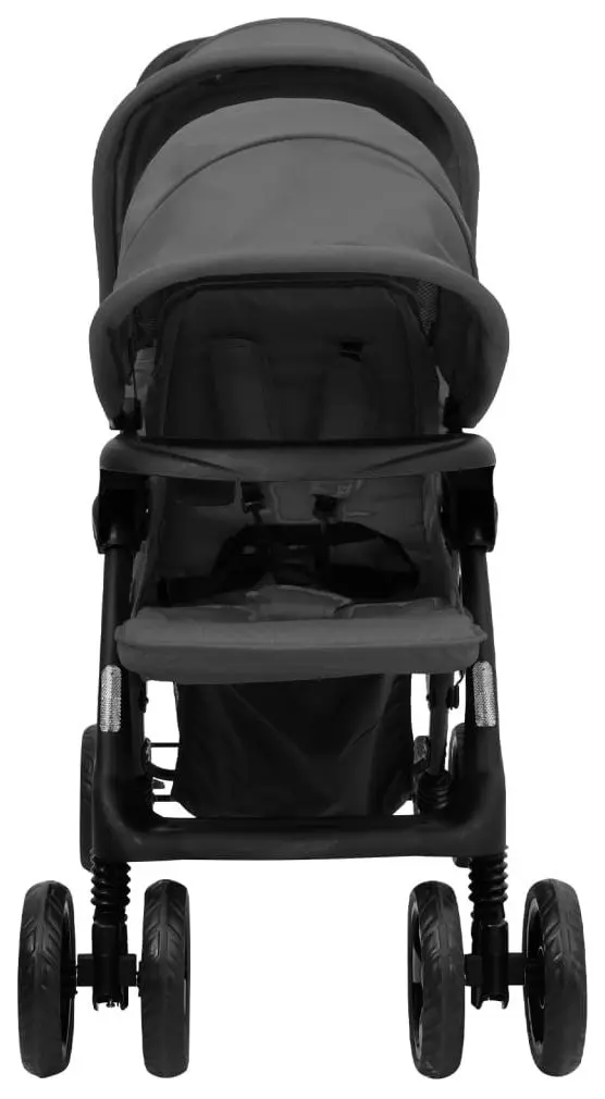 Carucior pentru gemeni VidaXL 10348 (Dark Grey/Black)