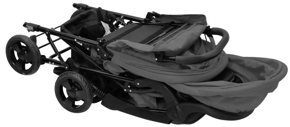 Carucior pentru gemeni VidaXL 10348 (Dark Grey/Black)