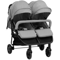 Коляска для двойни VidaXL 10359 (Light Grey/Black)