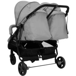 Carucior pentru gemeni VidaXL 10359 (Light Grey/Black) Thumb
