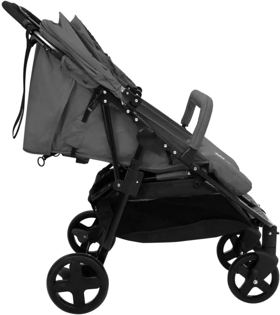 Коляска для двойни VidaXL 10360 (Dark Grey/Black)