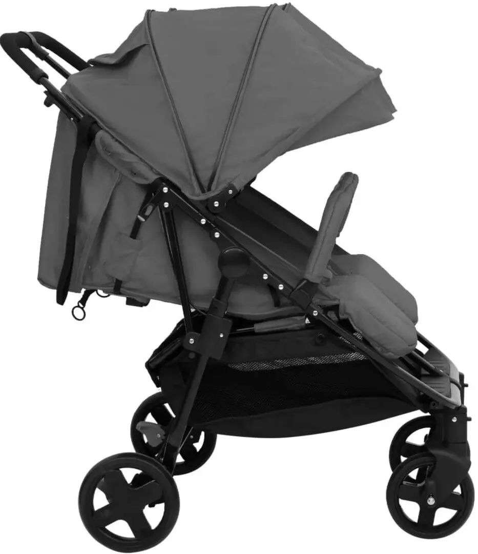 Коляска для двойни VidaXL 10360 (Dark Grey/Black)