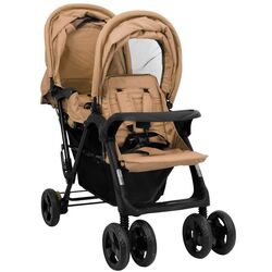 Carucior pentru gemeni VidaXL Tandem Twin 10349 (Taupe Grey) Thumb