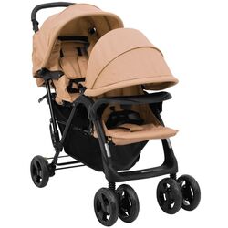 Коляска для двойни VidaXL Tandem Twin 10349 (Taupe Grey)