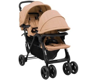 Carucior pentru gemeni VidaXL Tandem Twin 10349 (Taupe Grey)