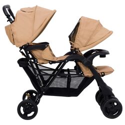 Carucior pentru gemeni VidaXL Tandem Twin 10349 (Taupe Grey) Thumb