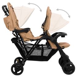Carucior pentru gemeni VidaXL Tandem Twin 10349 (Taupe Grey) Thumb