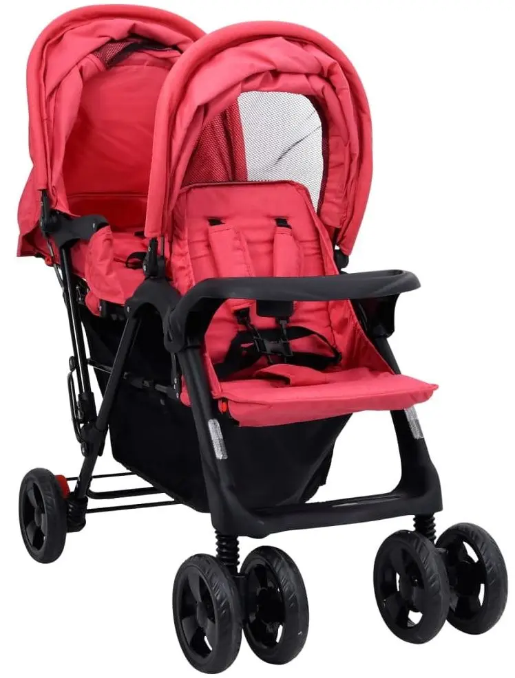 Коляска для двойни VidaXL Tandem Twin 10351 (Red)