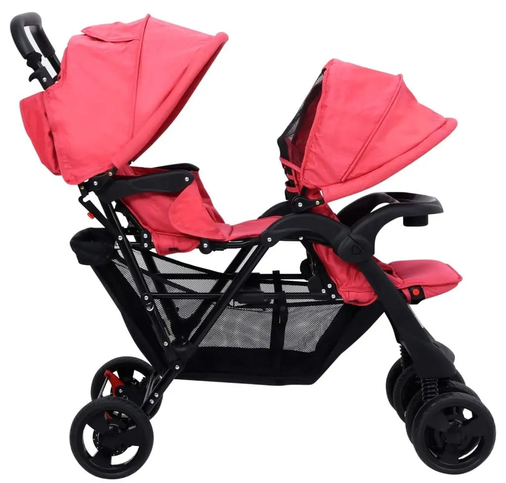 Коляска для двойни VidaXL Tandem Twin 10351 (Red)