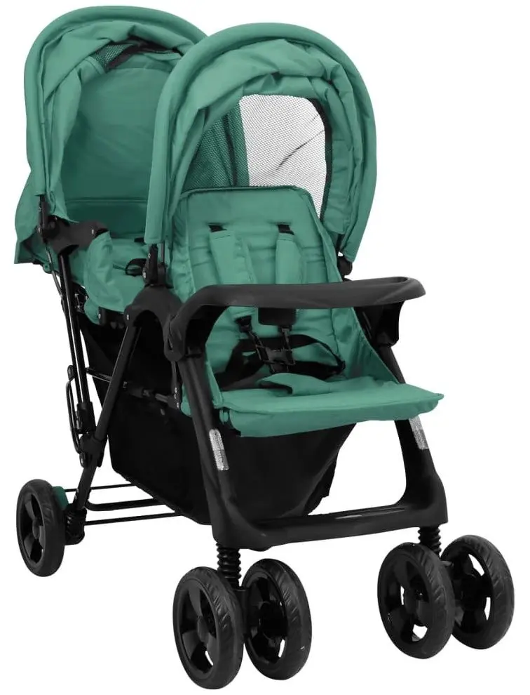 Коляска для двойни VidaXL Tandem Twin 10352 (Green)