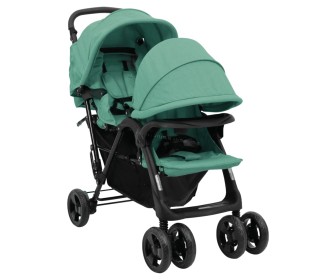 Carucior pentru gemeni VidaXL Tandem Twin 10352 (Green)