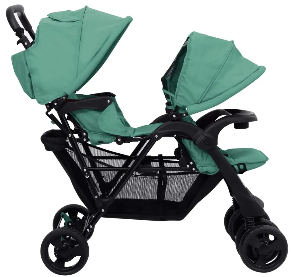 Коляска для двойни VidaXL Tandem Twin 10352 (Green)