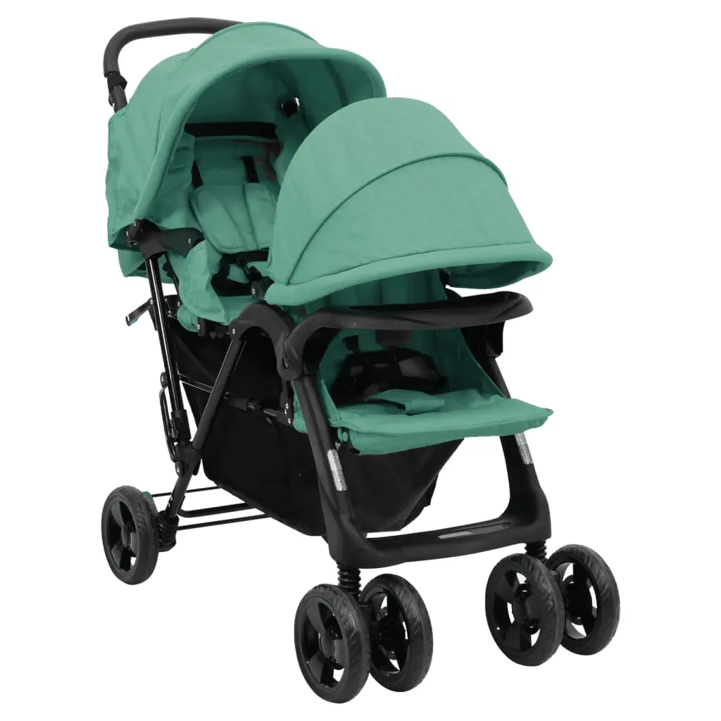 Коляска для двойни VidaXL Tandem Twin 10352 (Green)