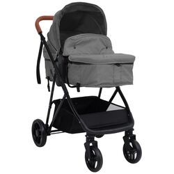 Carucior modular 2in1 VidaXL 10335 (Light Grey/Black) Thumb
